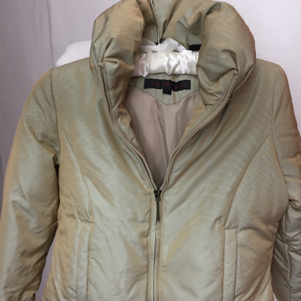 Via Spiga Girls  Tan  Fashion Puff Winter Coat